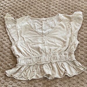 Chic Cream Ruffle Blouse